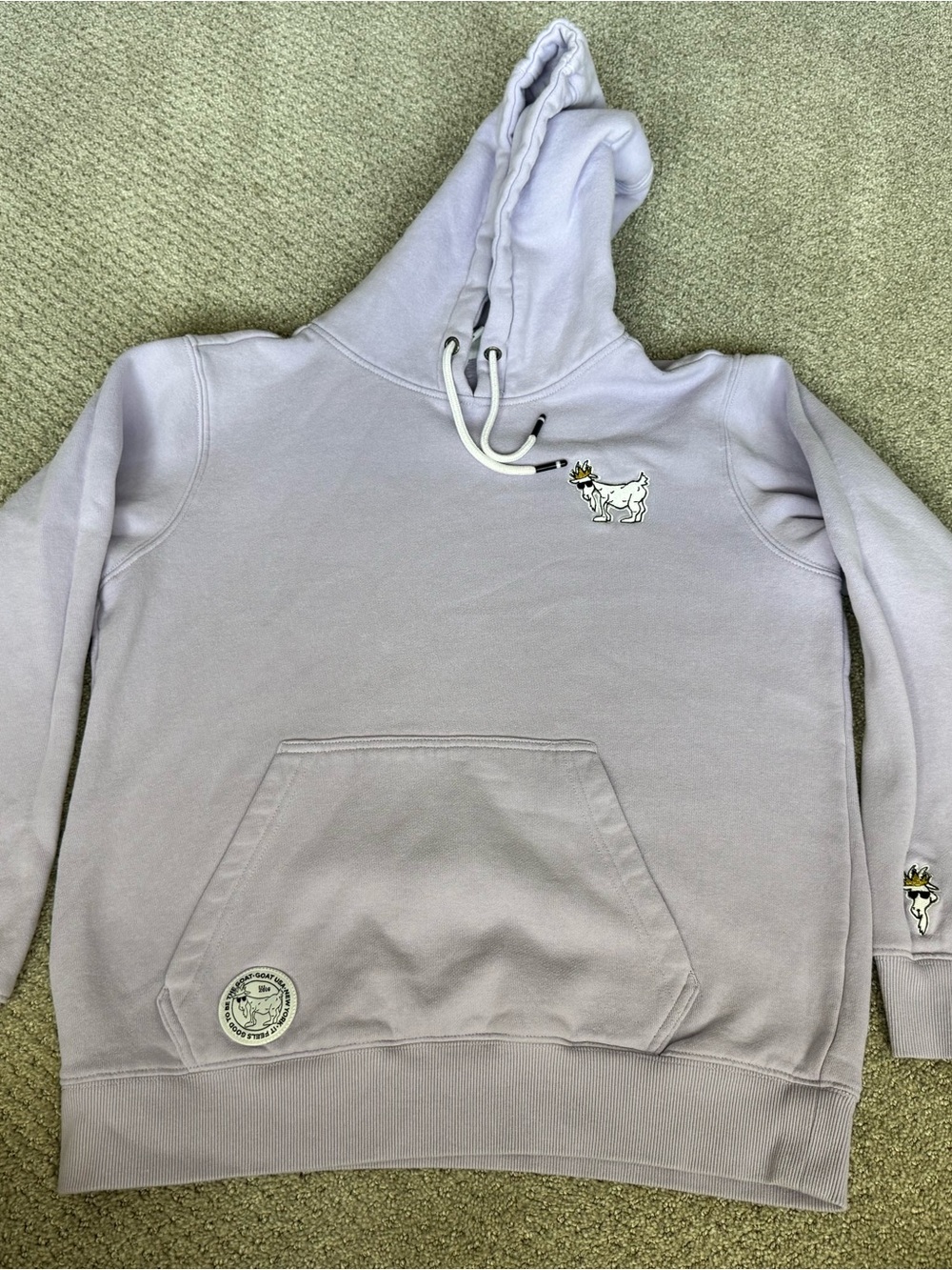 GOAT USA Small Lavender Goat Logo Pullover Hoodie - Men's
